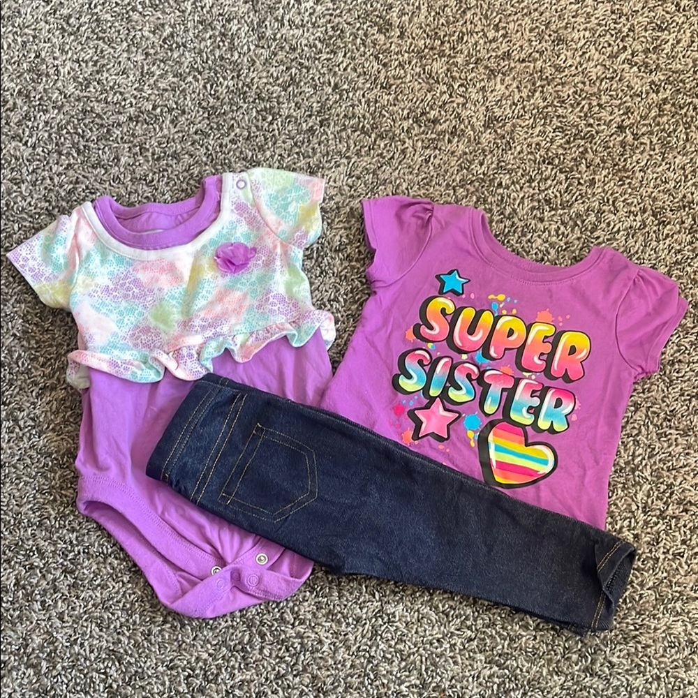 Garanimals Purple and Multicolor Kids Matching Set